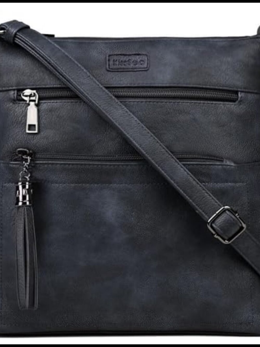 Leather Crossbody Bag for Women Multi Pocket Travel Purse Adjustable Strap